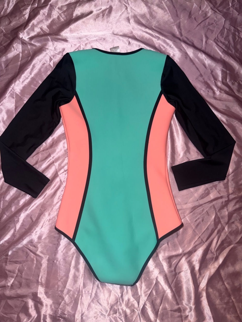 Body Glove Colorblock Long Sleeve Neoprene Surf Suit - Mint & Coral - Picture 2 of 2